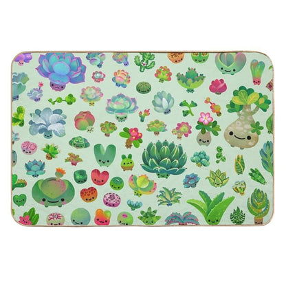 Baby Succulents - Mix (green)  High-Traffic Bath Mat