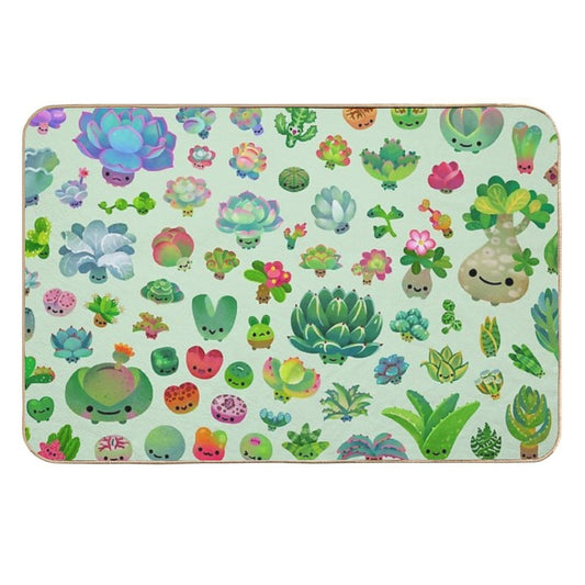 Baby Succulents - Mix (green)  High-Traffic Bath Mat
