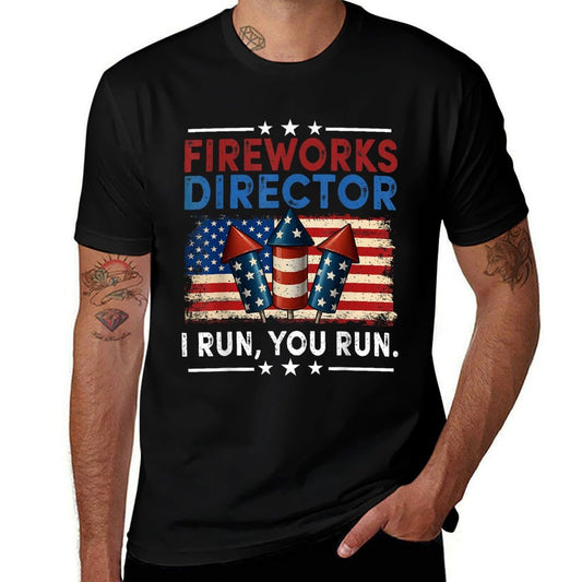 Fireworks Director I Run You Run 4th Of July Men Boys  Eco-friendly Material T-Shirt