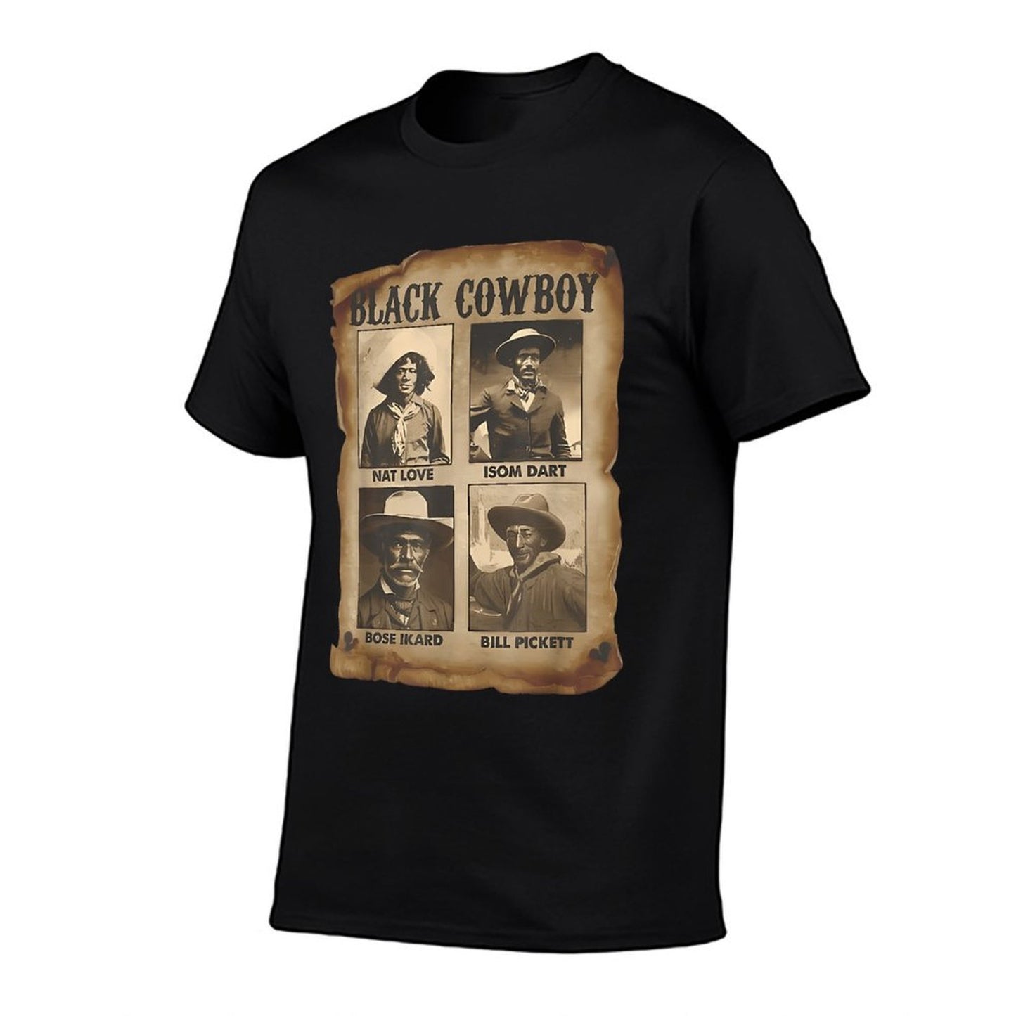 Black Cowboy Western Rodeo Melanin Black History Texas Men  Oversized Silhouette T-Shirt