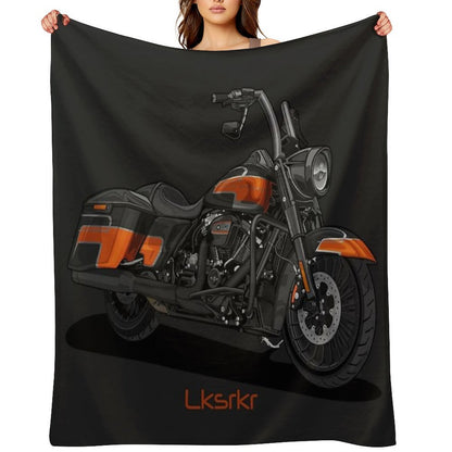 Harley Davidson Artwork Throw Blanket
