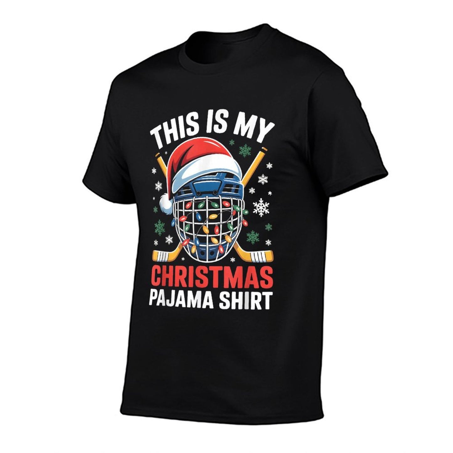 My Christmas Hockey Pajama Helmet Santa Xmas Men Boys  Vintage-inspired T-Shirt
