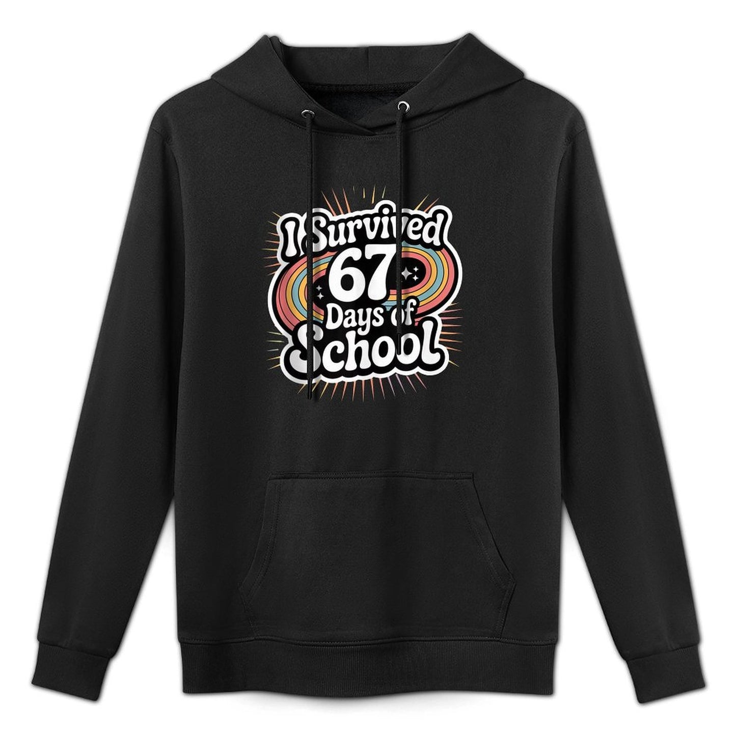 I Survived 67 Days of School Funny 67 Teachers Students Meme Breathable Fabric Hoodie