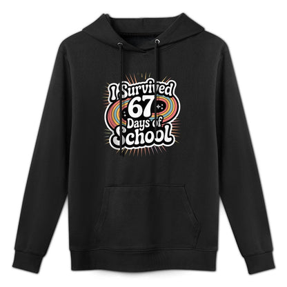 I Survived 67 Days of School Funny 67 Teachers Students Meme Breathable Fabric Hoodie