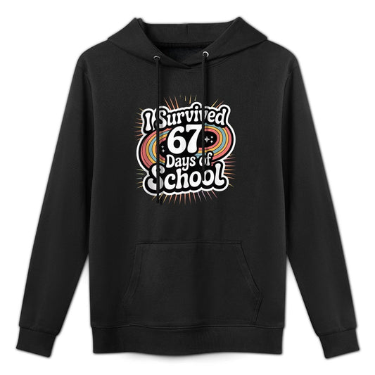 I Survived 67 Days of School Funny 67 Teachers Students Meme Breathable Fabric Hoodie