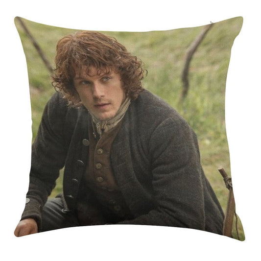 Jamie Fraser - Outlander Linen Throw Pillow Cover