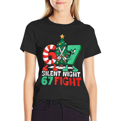 Silent Night 67 Fight Funny Christmas  Easy-care T-Shirt