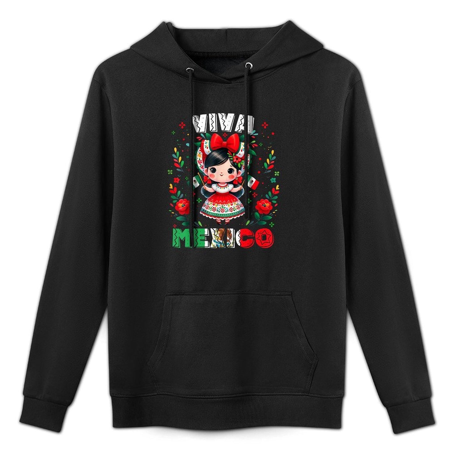 Viva Mexico Mexican Girl Independence Day Girls Kids Customizable Surface Hoodie