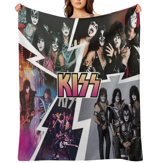 KISS Collage Throw Blanket