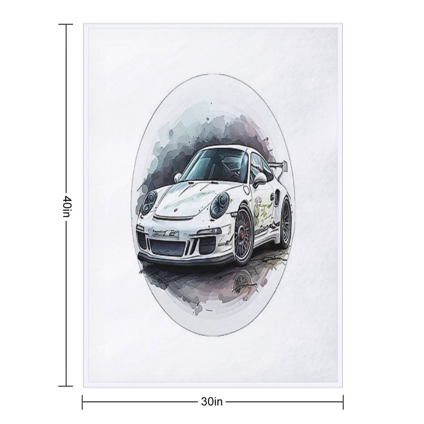 Porsche on Wheels of Fire Throw Blanket