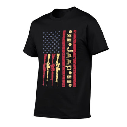 Offroad Driving 4x4 American USA Flag Distressed Gun Gift T-Shirt