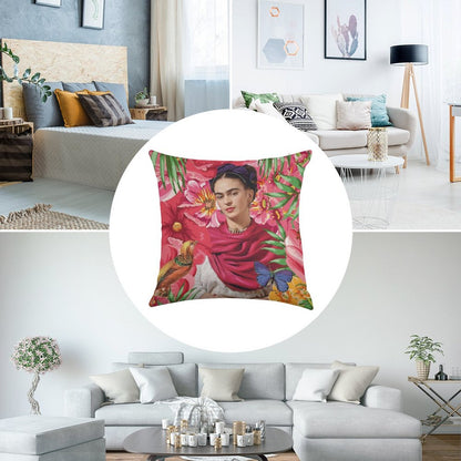 Forever Frida Kahlo Linen Throw Pillow Cover