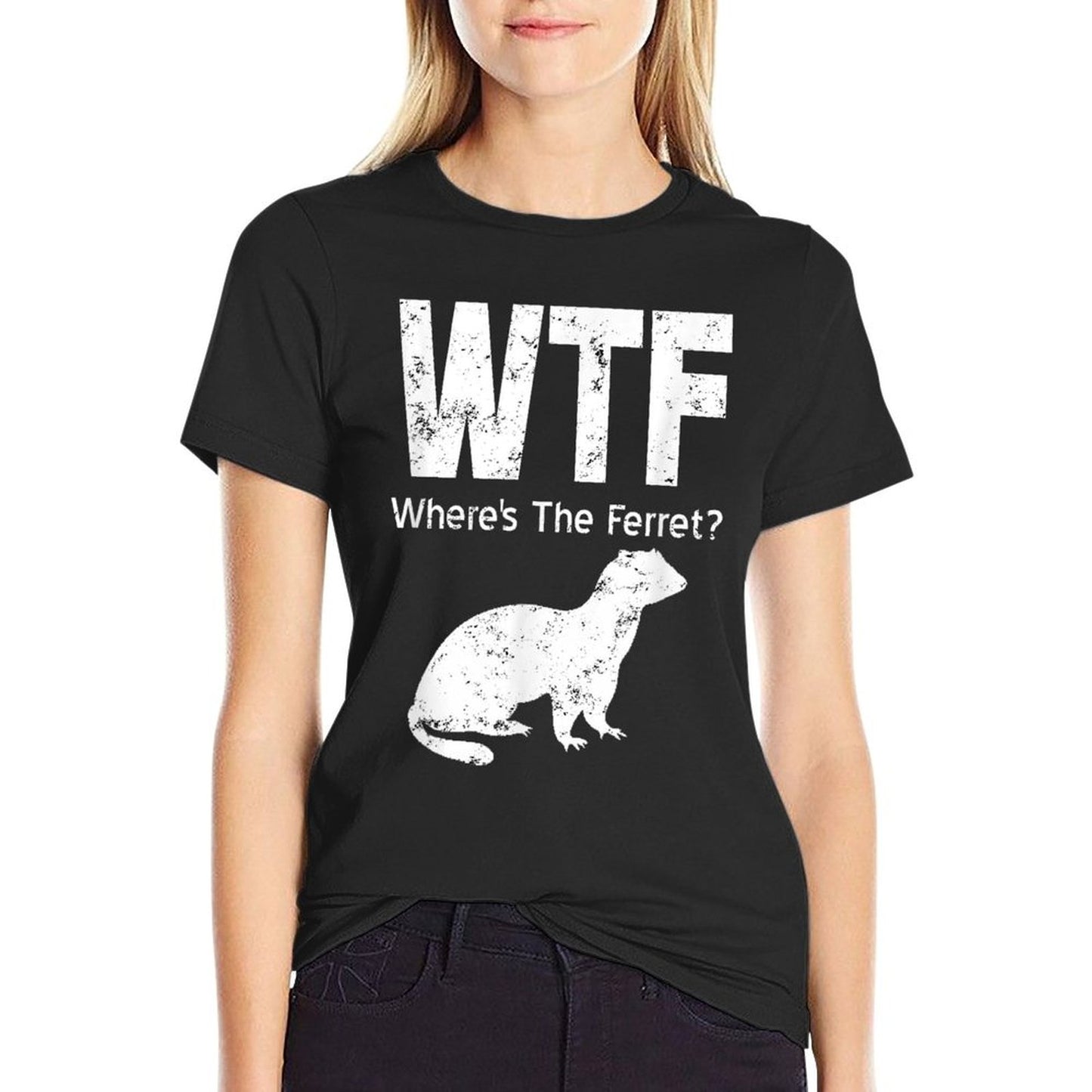 WTF Where&#39;s The Ferret Funny Ferret T-Shirt