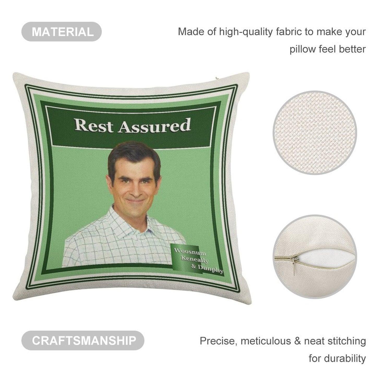 Phil Dunphy Rest Assured Linen Throw Pillow Cover
