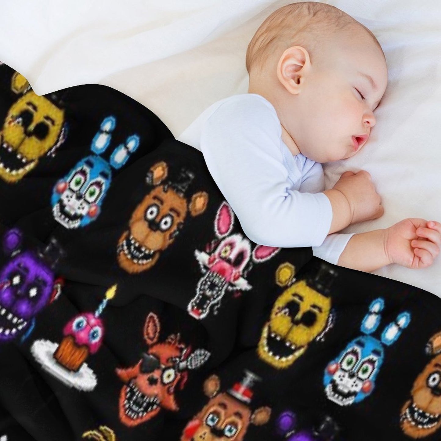 Five Nights at Freddy's - Pixel Art - Multiple Characters Throw Blanket