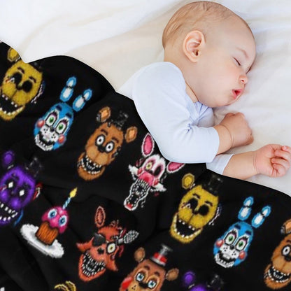 Five Nights at Freddy's - Pixel Art - Multiple Characters Throw Blanket