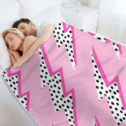 Pink Lightning Bolt Throw Blanket