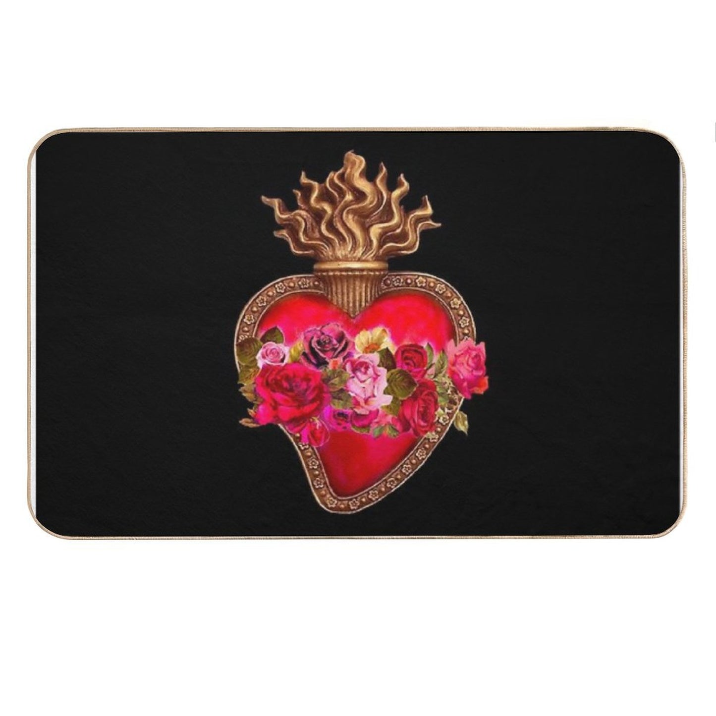Red Immaculate Heart - Sacred Heart Bath Mat