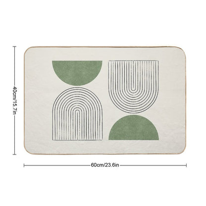 Arch Balance Green - Mid Century Modern  Toxin-Free Bath Mat