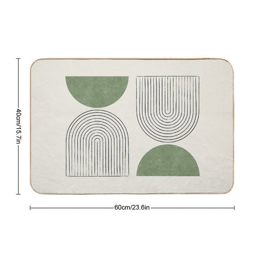 Arch Balance Green - Mid Century Modern  Toxin-Free Bath Mat