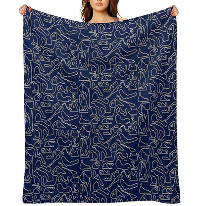 F1 Tracks 2023 (Dark Blue) Throw Blanket