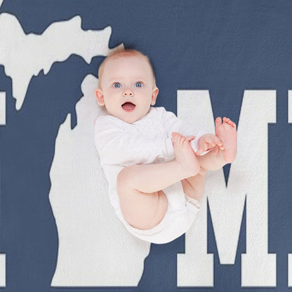 Michigan Is Home - All White Throw Blanket