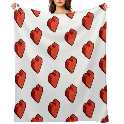 Brick Heart – Bold Toy Block Style Love Design Throw Blanket