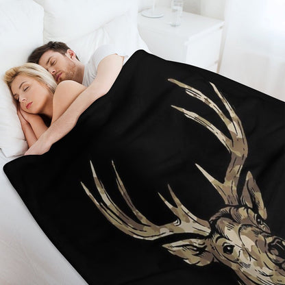 Deer Gear for Hunters - Camo Whitetail Buck Product Throw Blanket