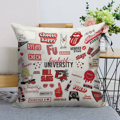 Fairfield University Linen Throw Pillow Cover