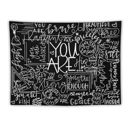 You Are Enough Black Tapestry