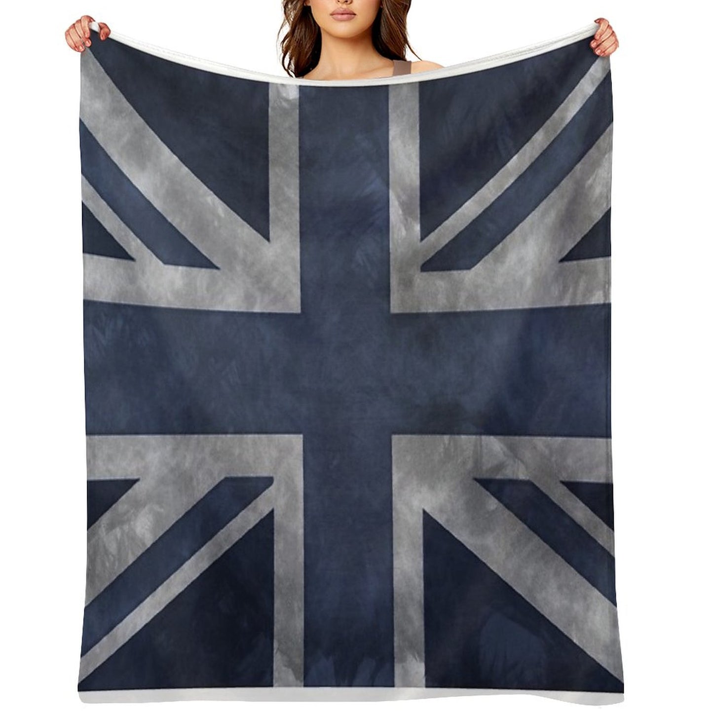 Blue Distressed Union Jack Throw Blanket