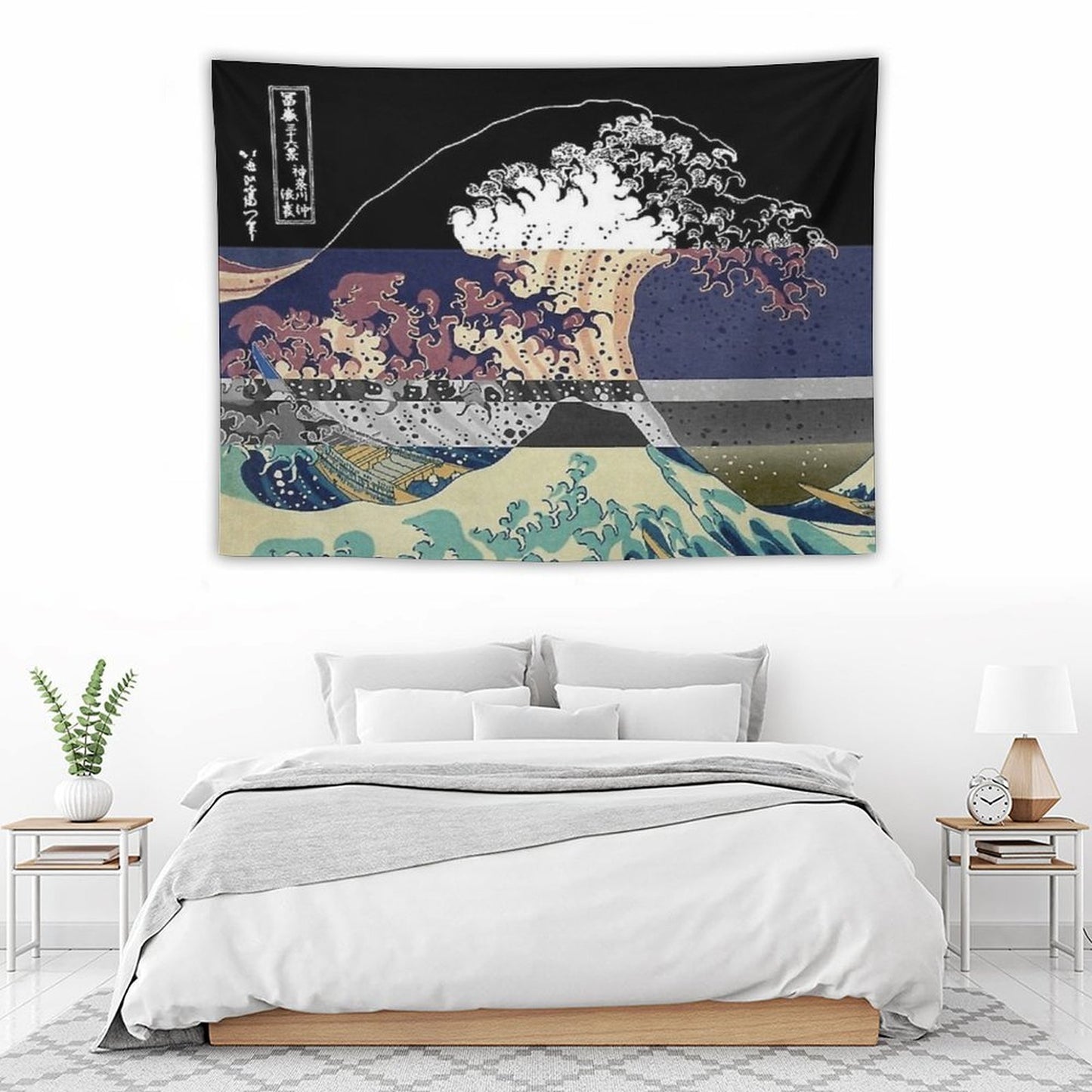 Tricolor Kanagawa Wave Tapestry