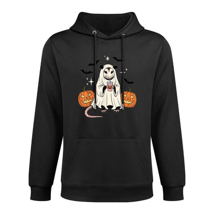 Spooky Possum Ghost Pumpkin Halloween Funny Cute Colorfast Hoodie