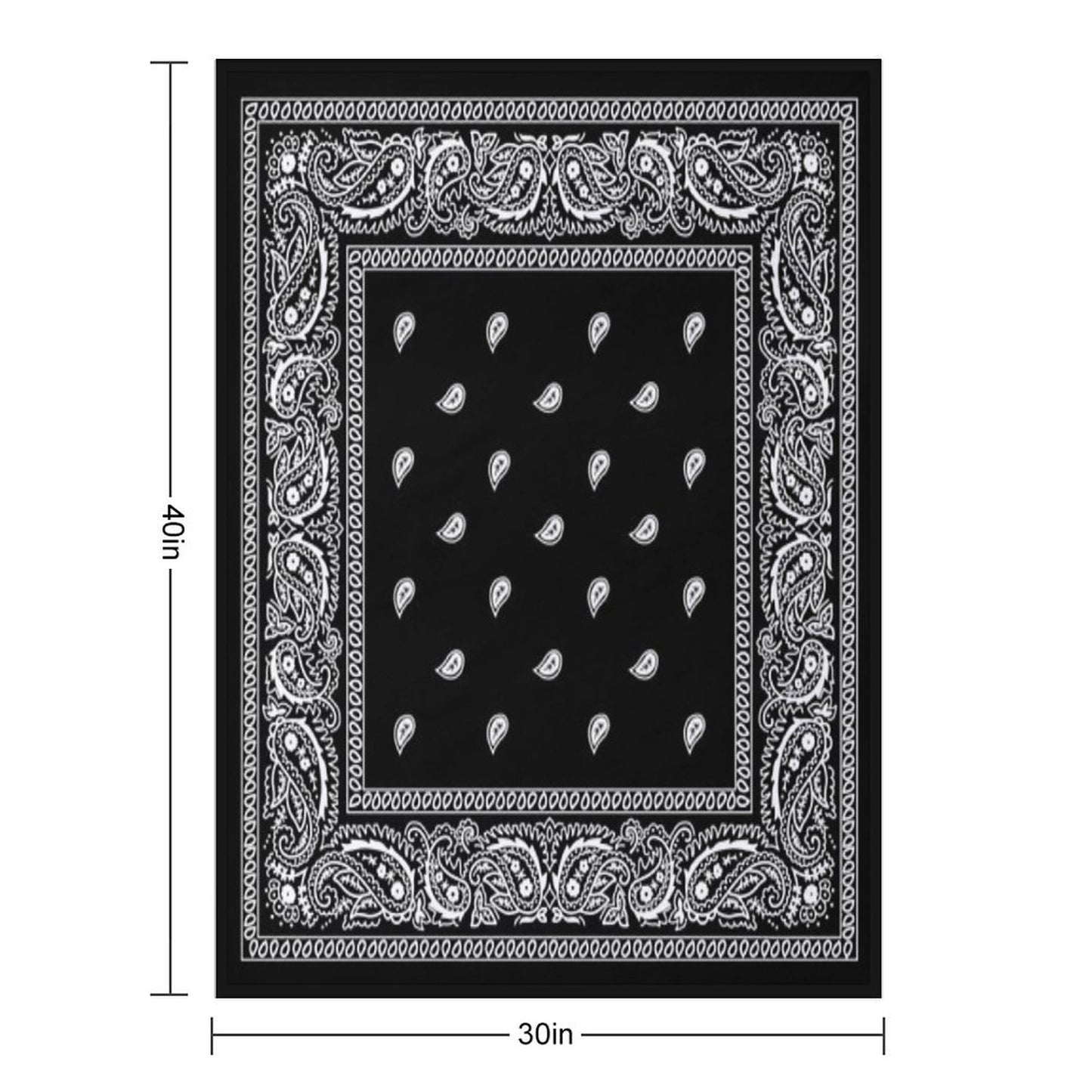 Bandana Black Throw Blanket