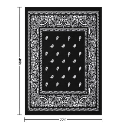 Bandana Black Throw Blanket