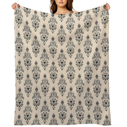 Haunted Mansion Wallpaper Hazelnut #Pastel Throw Blanket