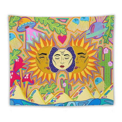 Sun And Moon Design Tapestry