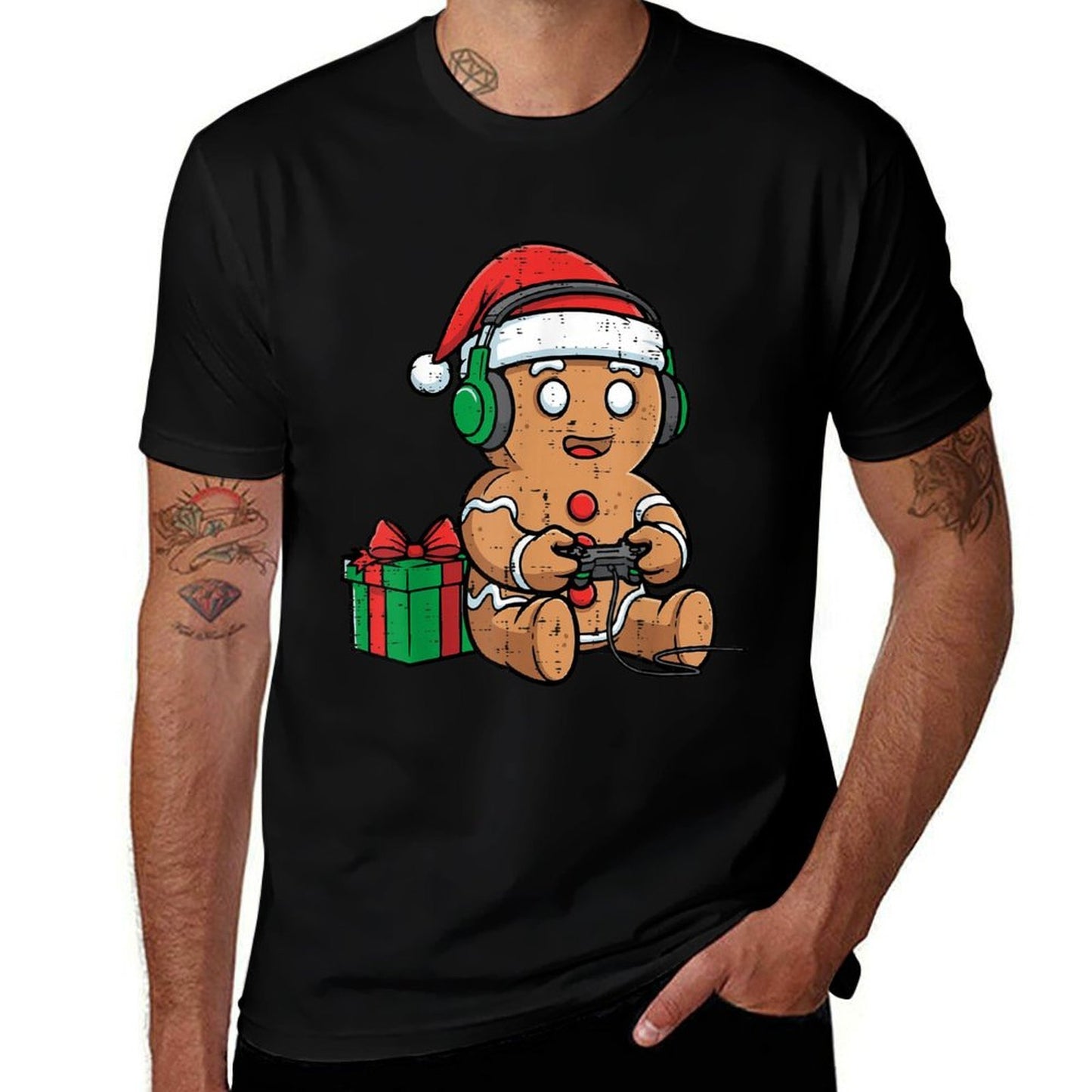 Christmas Gingerbread Gamer Xmas Gaming Boys Kids Youth Men  Affordable Price T-Shirt