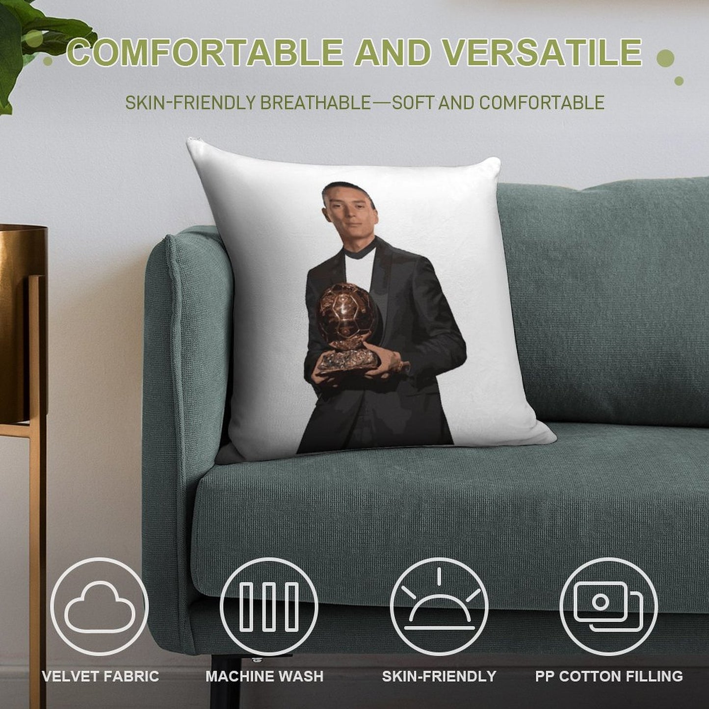 Darwin Nunez Ballon D'or Soft Bedroom Essential Throw Pillow
