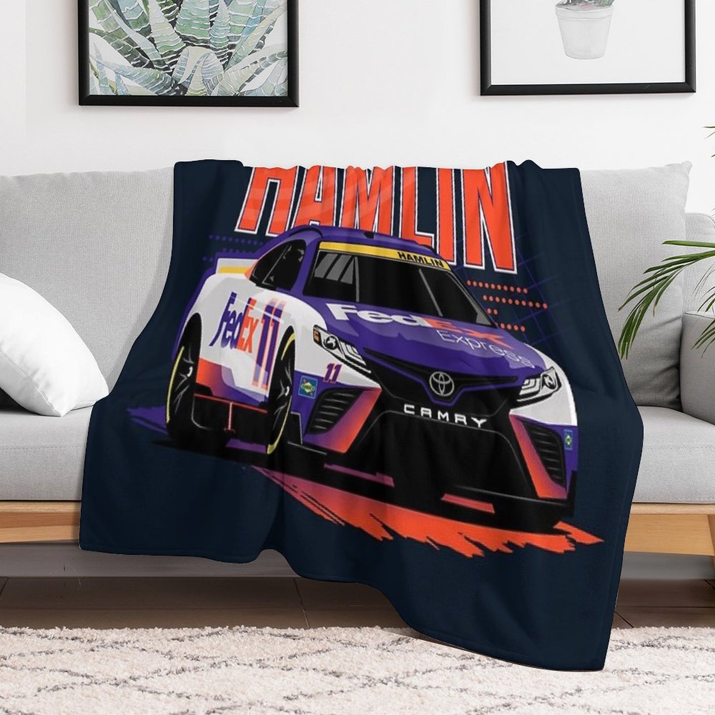 Denny Hamlin 2022 Nascar Playoffs Throw Blanket