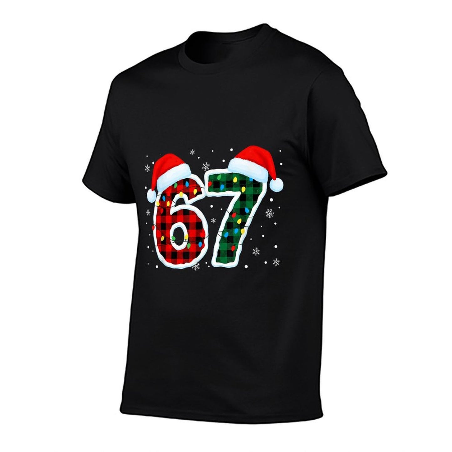Funny 67 Six Seven Meme Christmas Pajamas Holiday Number 67  Rolled Sleeves T-Shirt
