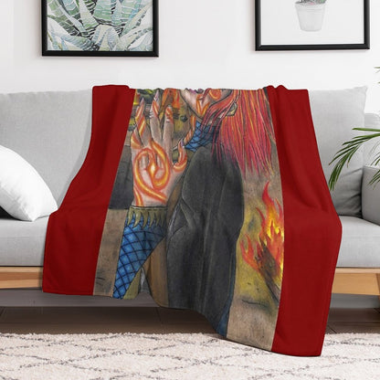 Raging Flames Throw Blanket