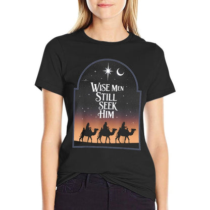 Jesus Wise Men Still Seek Him Christian Christmas  High-quality Stitching T-Shirt