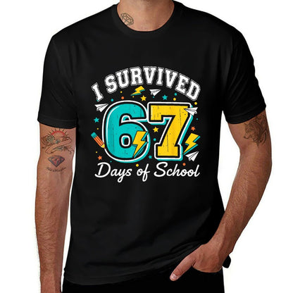 I Survived 67 Days of School Funny 67 Teachers Students Meme  Moisture-wicking T-Shirt