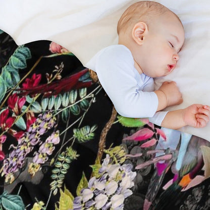 Floral And Birds IX Throw Blanket