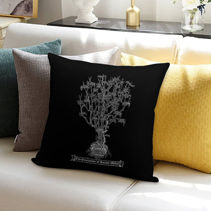 The Evolution of Heavy Metal - True Metal Shirt Version. Soft Shrink-Resistant Throw Pillow
