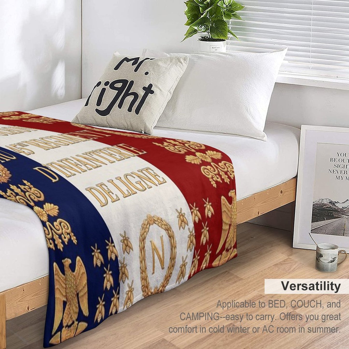 Napoleonic French 45me Regimental Flag Throw Blanket