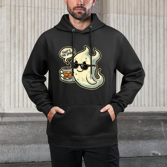 Cool Ghost Whiskey Pun Men Women Funny Halloween Versatile Streetwear Hoodie