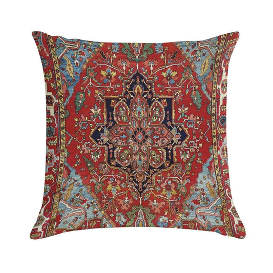 Heriz Persian Carpet Print Soft Luxury Feel Throw Pillow