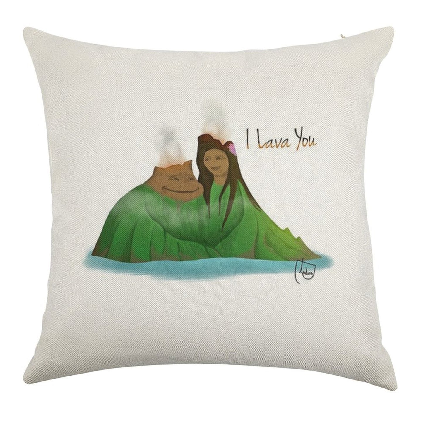 I Lava You Linen Throw Pillow Cover